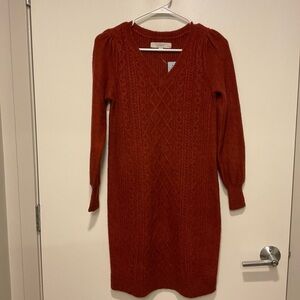LOFT XXS petite orange brown sweater dress with tags never worn